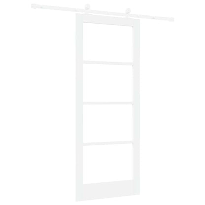 Sliding Door ORKDAL White 83 x 202 cm Solid Pine Wood and Glass