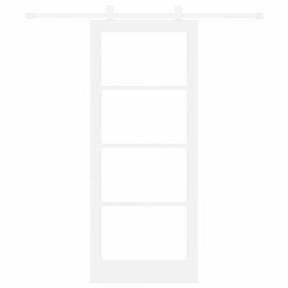 Sliding Door ORKDAL White 83 x 202 cm Solid Pine Wood and Glass