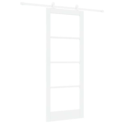 Sliding Door ORKDAL White 83 x 211 cm Solid Pine Wood and Glass