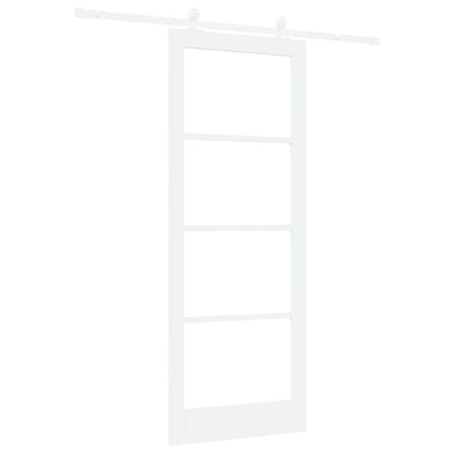 Sliding Door ORKDAL White 83 x 211 cm Solid Pine Wood and Glass