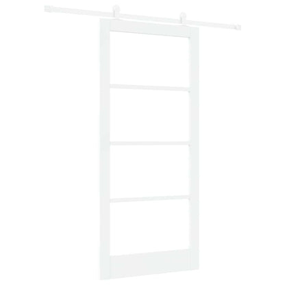 Sliding Door ORKDAL White 93 x 202 cm Solid Pine Wood and Glass