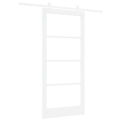 Sliding Door ORKDAL White 93 x 202 cm Solid Pine Wood and Glass