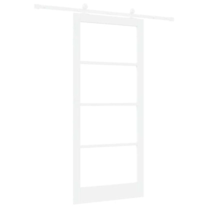 Sliding Door ORKDAL White 93 x 211 cm Solid Pine Wood and Glass