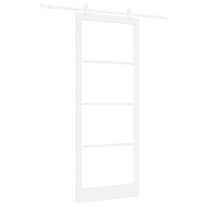 Sliding Door ORKDAL White 93 x 232 cm Solid Pine Wood and Glass