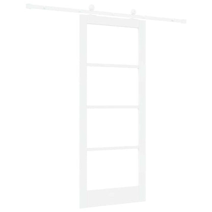 Sliding Door ORKDAL White 83 x 202 cm Solid Pine Wood and Glass