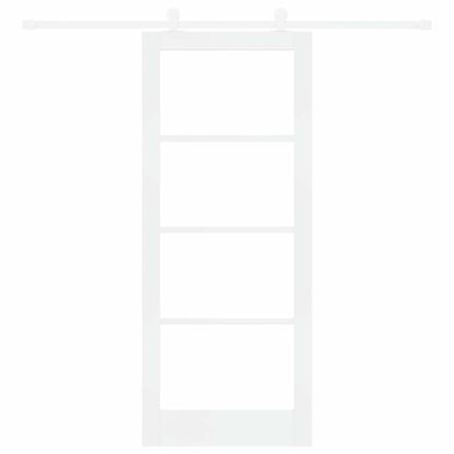 Sliding Door ORKDAL White 83 x 202 cm Solid Pine Wood and Glass