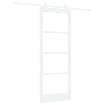 Sliding Door ORKDAL White 83 x 211 cm Solid Pine Wood and Glass