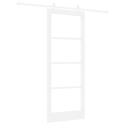 Sliding Door ORKDAL White 83 x 211 cm Solid Pine Wood and Glass