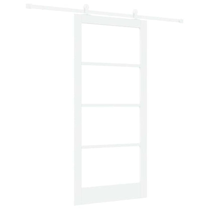 Sliding Door ORKDAL White 93 x 202 cm Solid Pine Wood and Glass