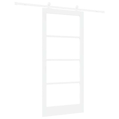Sliding Door ORKDAL White 93 x 202 cm Solid Pine Wood and Glass