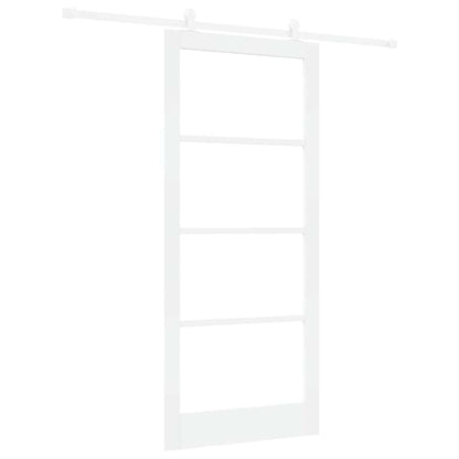 Sliding Door ORKDAL White 93 x 211 cm Solid Pine Wood and Glass