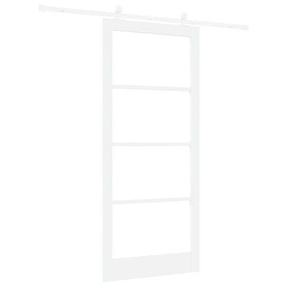 Sliding Door ORKDAL White 93 x 211 cm Solid Pine Wood and Glass