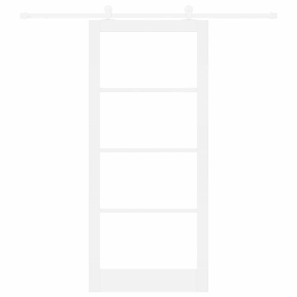 Sliding Door ORKDAL White 93 x 211 cm Solid Pine Wood and Glass