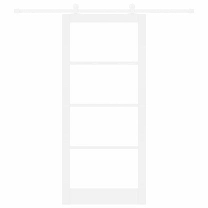 Sliding Door ORKDAL White 93 x 211 cm Solid Pine Wood and Glass