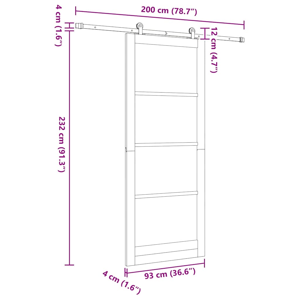 Sliding Door ORKDAL Natural 93 x 232 cm