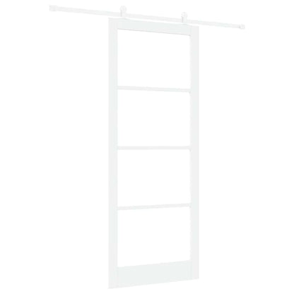 Sliding Door ORKDAL White 93 x 232 cm Solid Pine Wood and Glass
