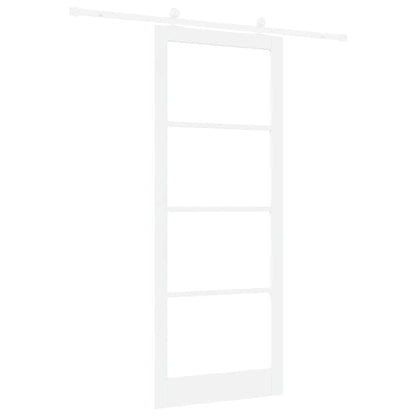 Sliding Door ORKDAL White 93 x 232 cm Solid Pine Wood and Glass