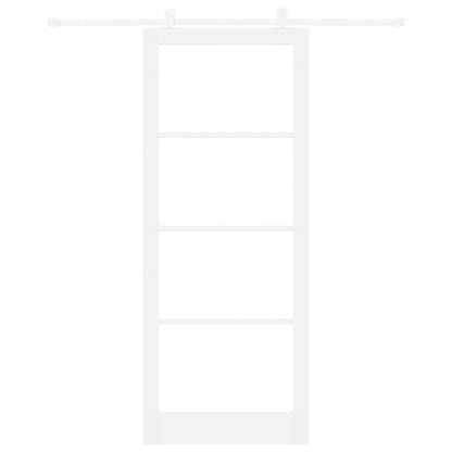 Sliding Door ORKDAL White 93 x 232 cm Solid Pine Wood and Glass