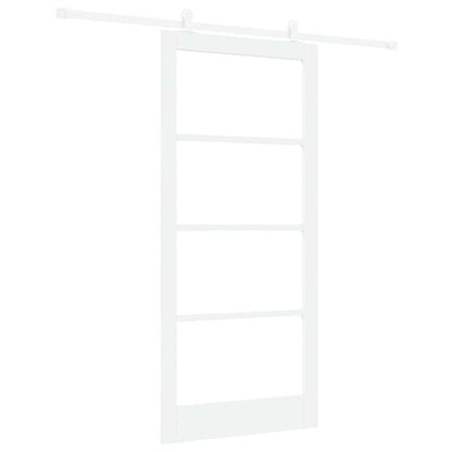 Sliding Door ORKDAL White 93 x 202 cm Solid Pine Wood and Glass