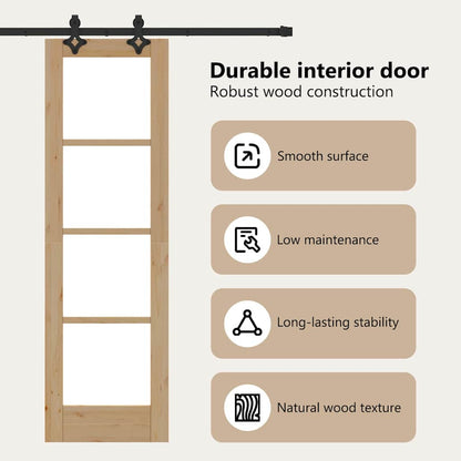 Sliding Door ORKDAL Natural and Black 61 x 198.5 cm
