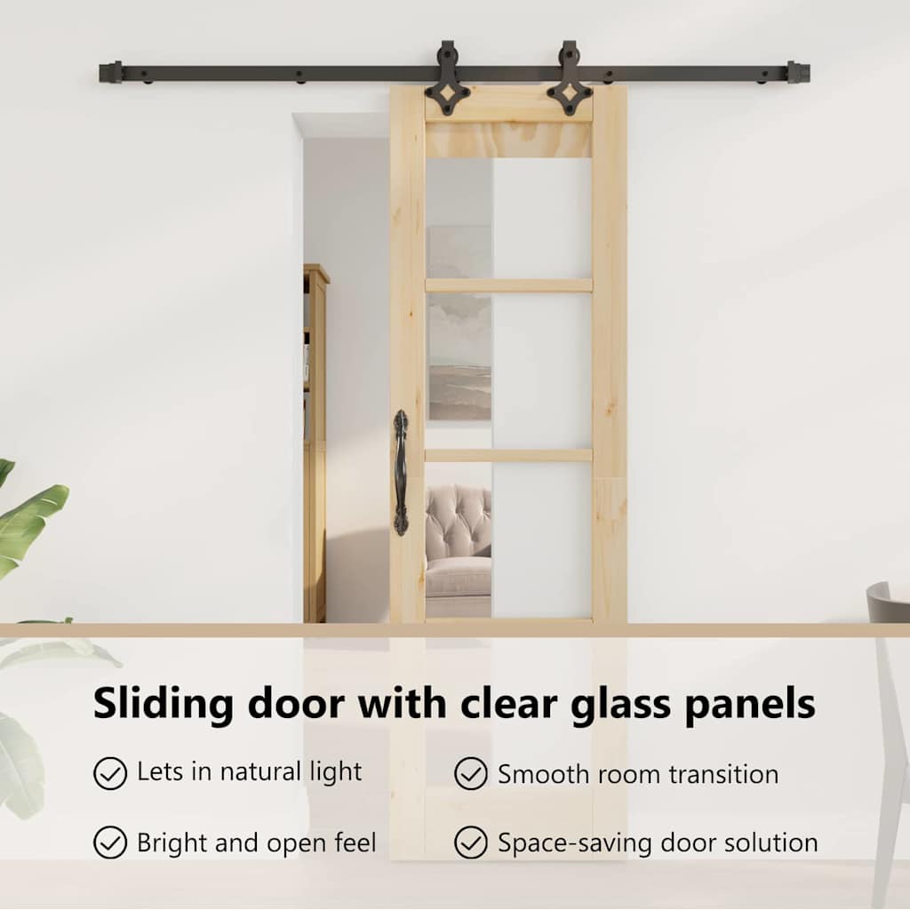 Sliding Door ORKDAL Natural and Black 61 x 198.5 cm