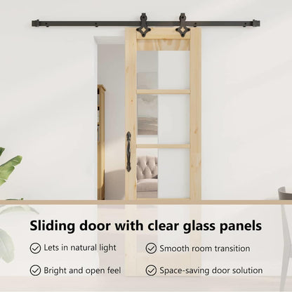 Sliding Door ORKDAL Natural and Black 61 x 198.5 cm