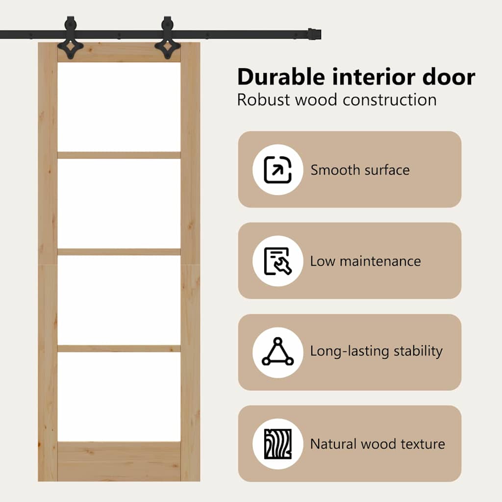 Sliding Door ORKDAL Natural and Black 73.5 x 198.5 cm