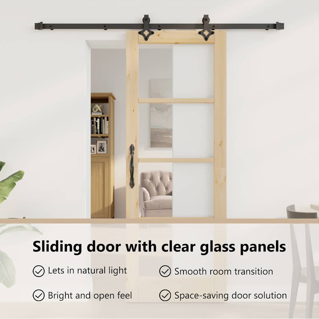 Sliding Door ORKDAL Natural and Black 73.5 x 198.5 cm