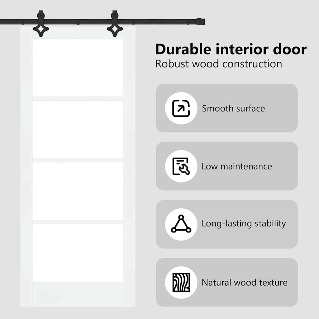 Sliding Door ORKDAL White and Black 83 x 202 cm