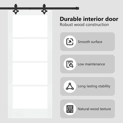 Sliding Door ORKDAL White and Black 83 x 202 cm