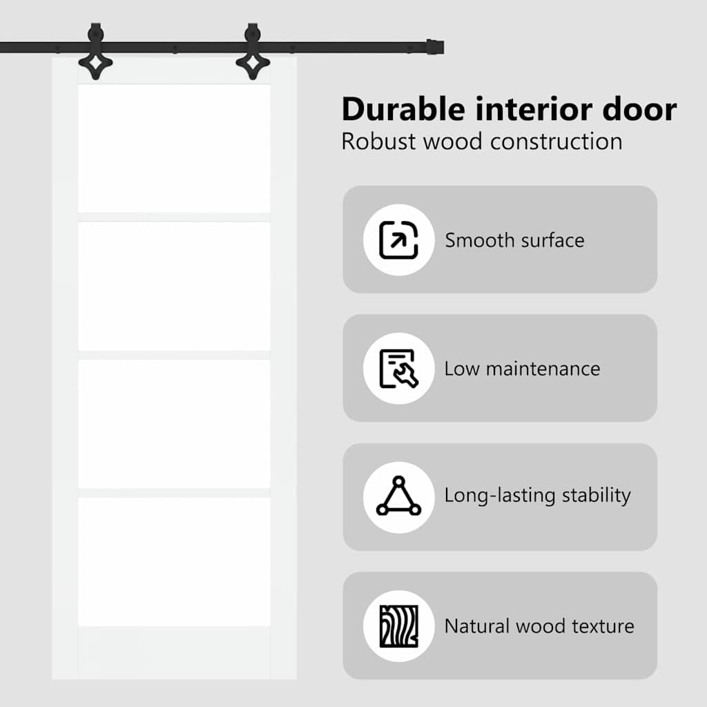 Sliding Door ORKDAL White and Black 83 x 211 cm