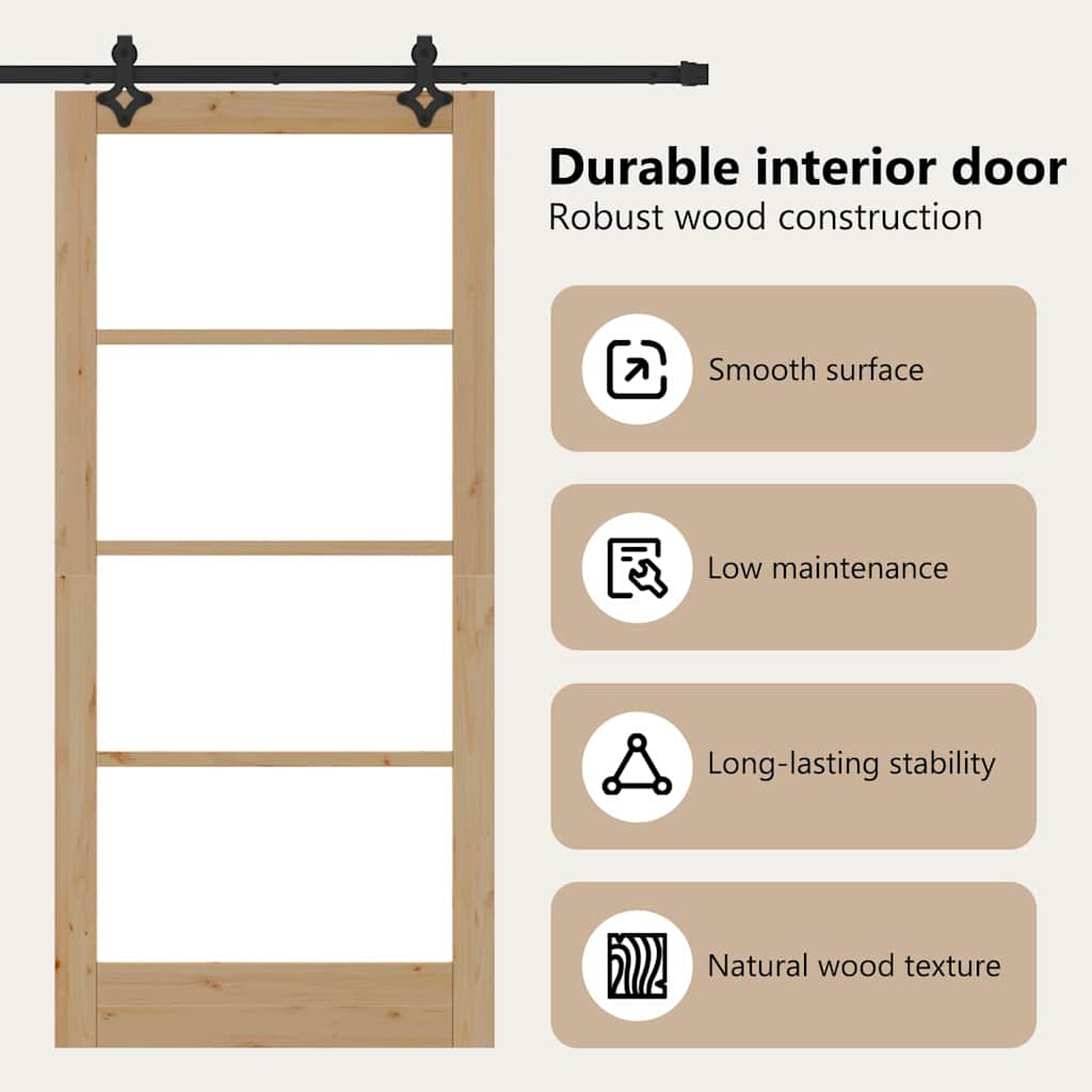 Sliding Door ORKDAL Natural and Black 93 x 202 cm