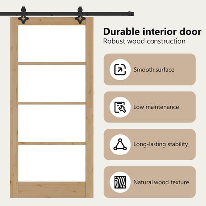 Sliding Door ORKDAL Natural and Black 93 x 202 cm