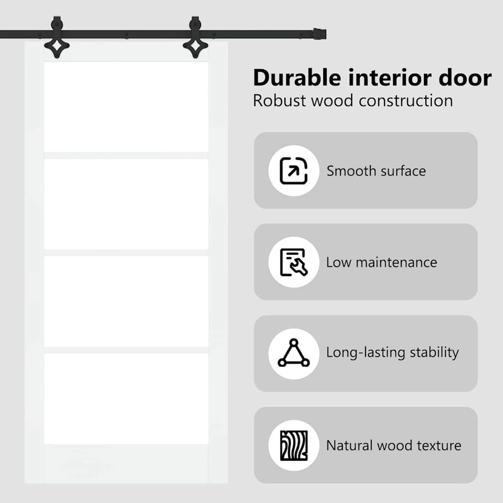 Sliding Door ORKDAL White and Black 93 x 202 cm