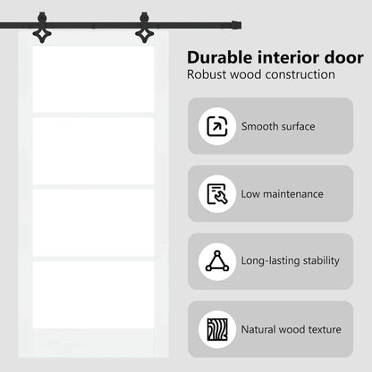 Sliding Door ORKDAL White and Black 93 x 202 cm