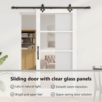Sliding Door ORKDAL White and Black 93 x 202 cm