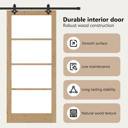 Sliding Door ORKDAL Natural and Black 93 x 211 cm