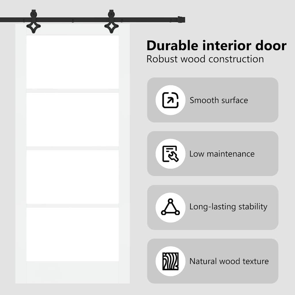 Sliding Door ORKDAL White and Black 93 x 211 cm