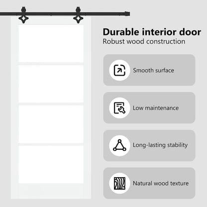 Sliding Door ORKDAL White and Black 93 x 211 cm
