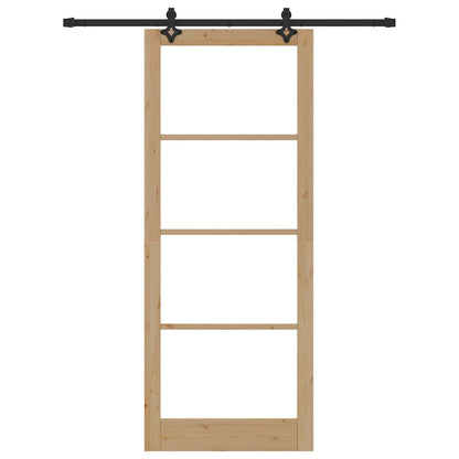 Sliding Door ORKDAL Natural and Black 93 x 232 cm