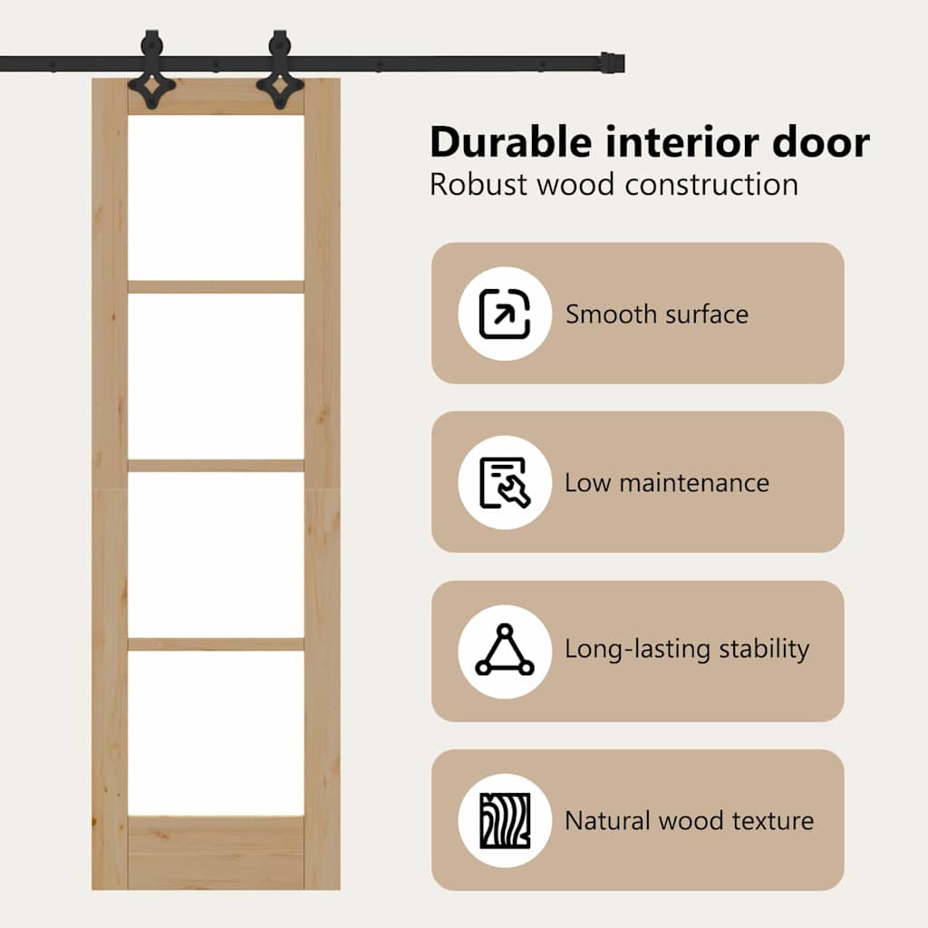 Sliding Door ORKDAL Natural and Black 61 x 198.5 cm