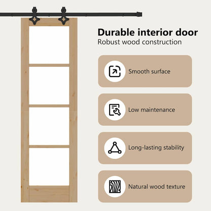Sliding Door ORKDAL Natural and Black 61 x 198.5 cm