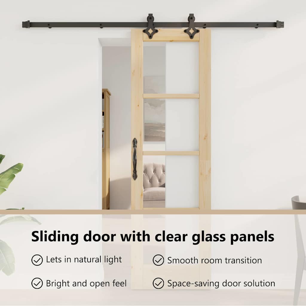 Sliding Door ORKDAL Natural and Black 61 x 198.5 cm