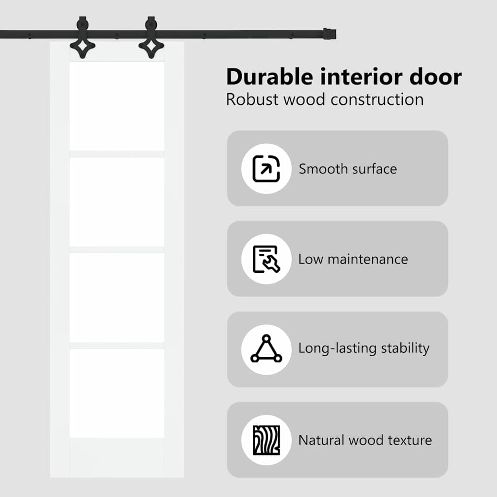 Sliding Door ORKDAL White and Black 61 x 198.5 cm