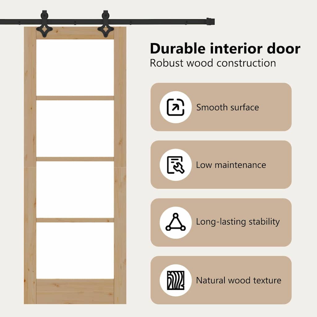 Sliding Door ORKDAL Natural and Black 73.5 x 198.5 cm