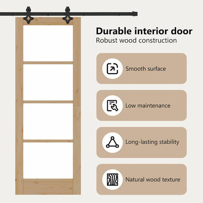 Sliding Door ORKDAL Natural and Black 73.5 x 198.5 cm