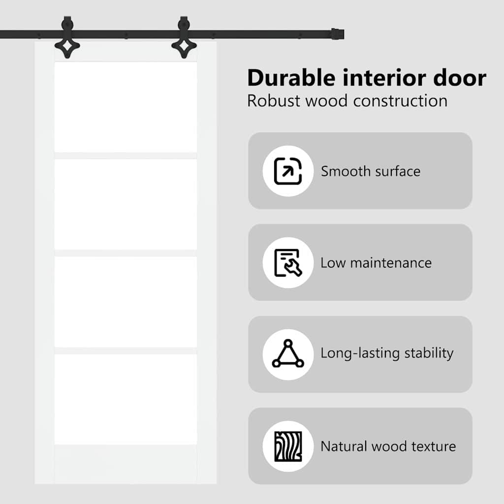 Sliding Door ORKDAL White and Black 83 x 202 cm