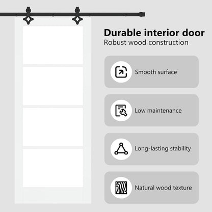Sliding Door ORKDAL White and Black 83 x 202 cm