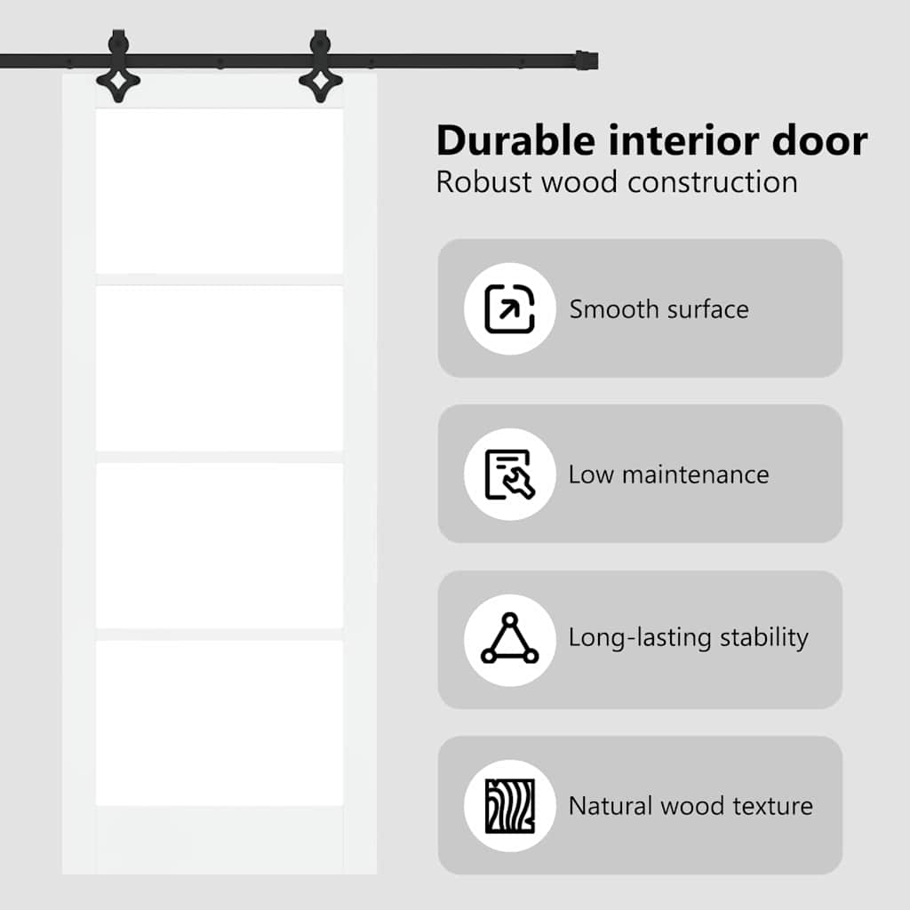 Sliding Door ORKDAL White and Black 83 x 211 cm