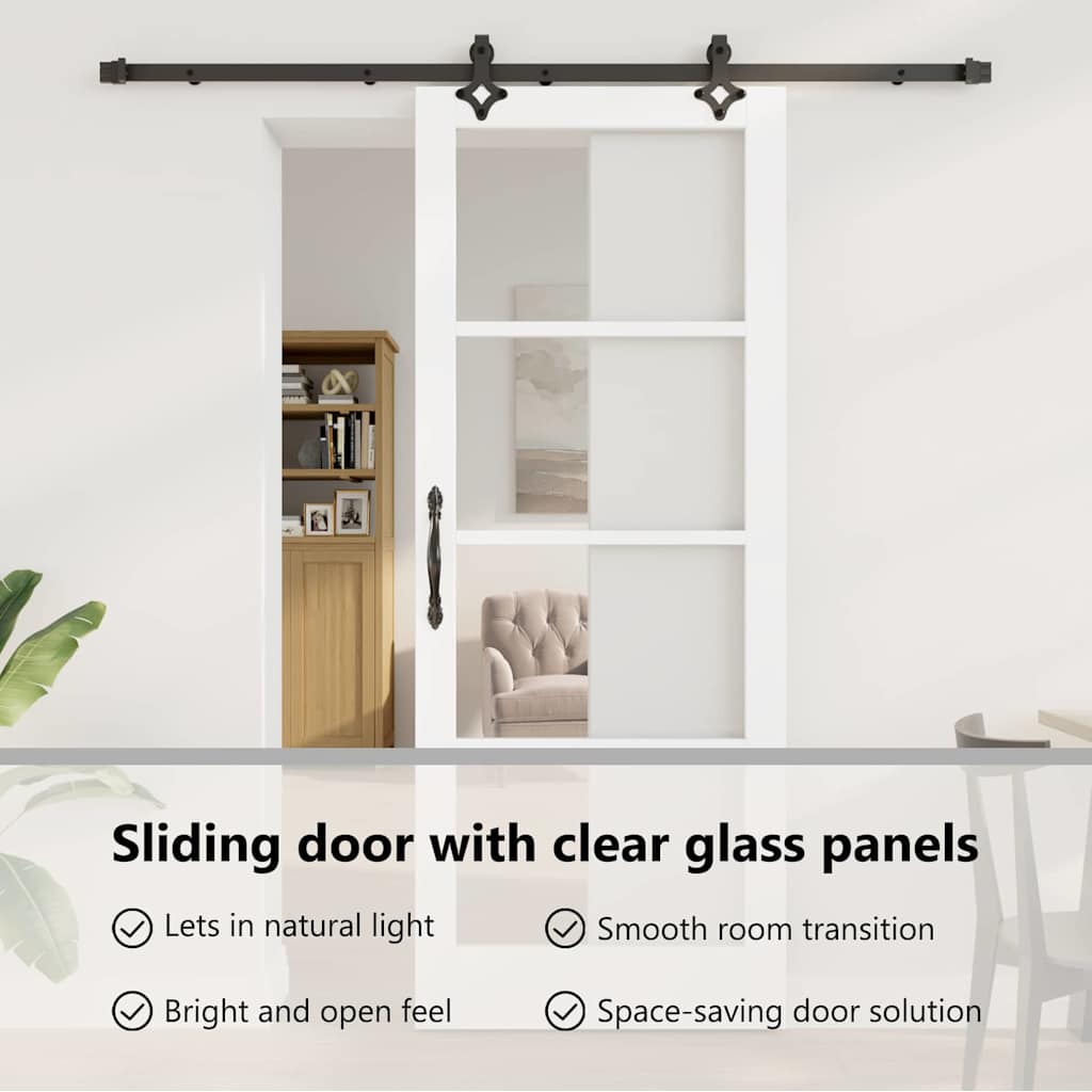 Sliding Door ORKDAL White and Black 83 x 211 cm